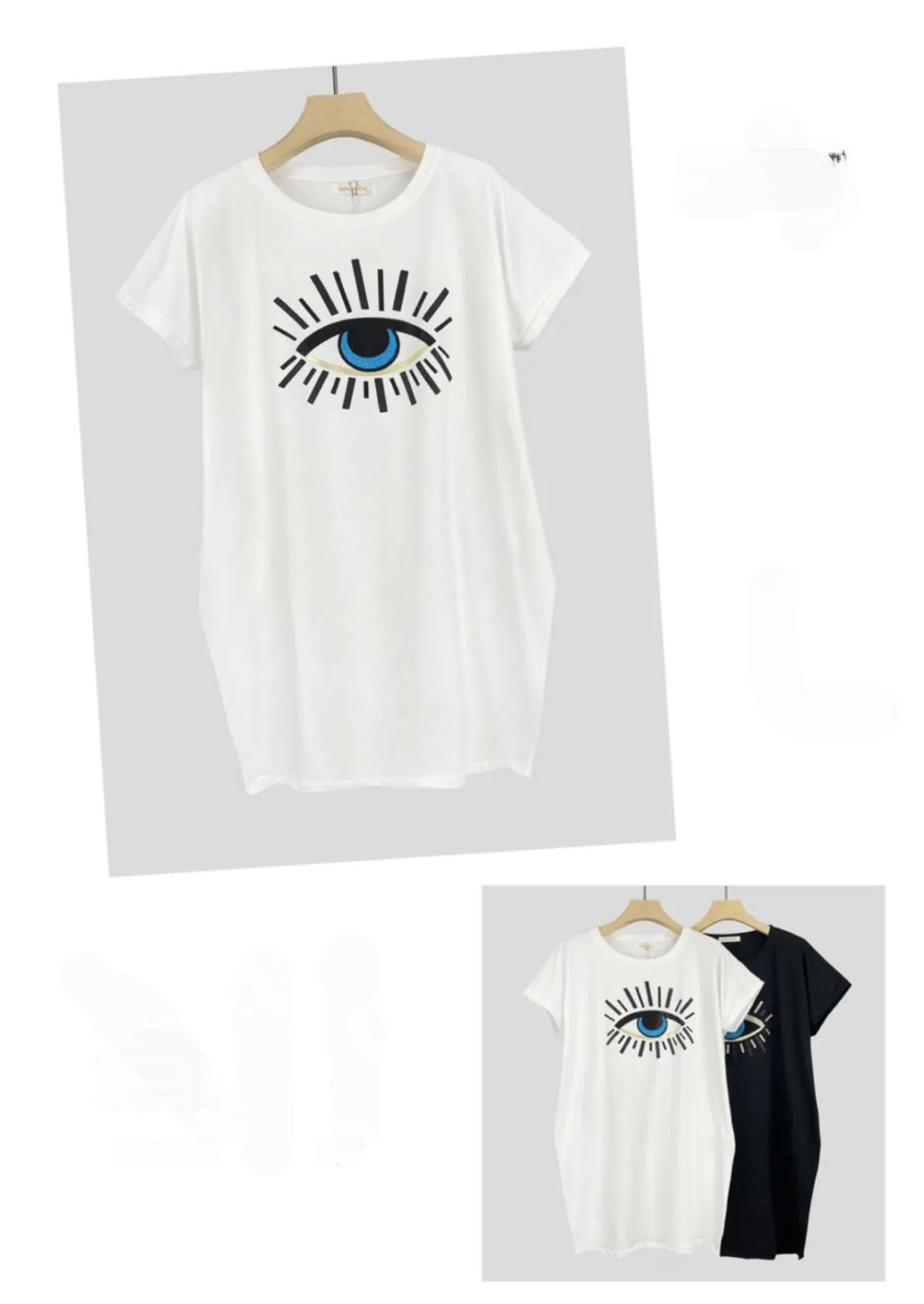 Eye print t-shirt with pockets. 